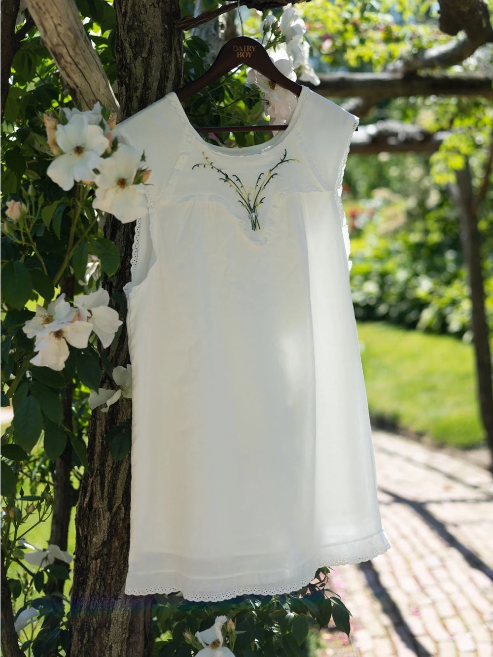 Dairy Boy Forever Babydoll Dress Soft White